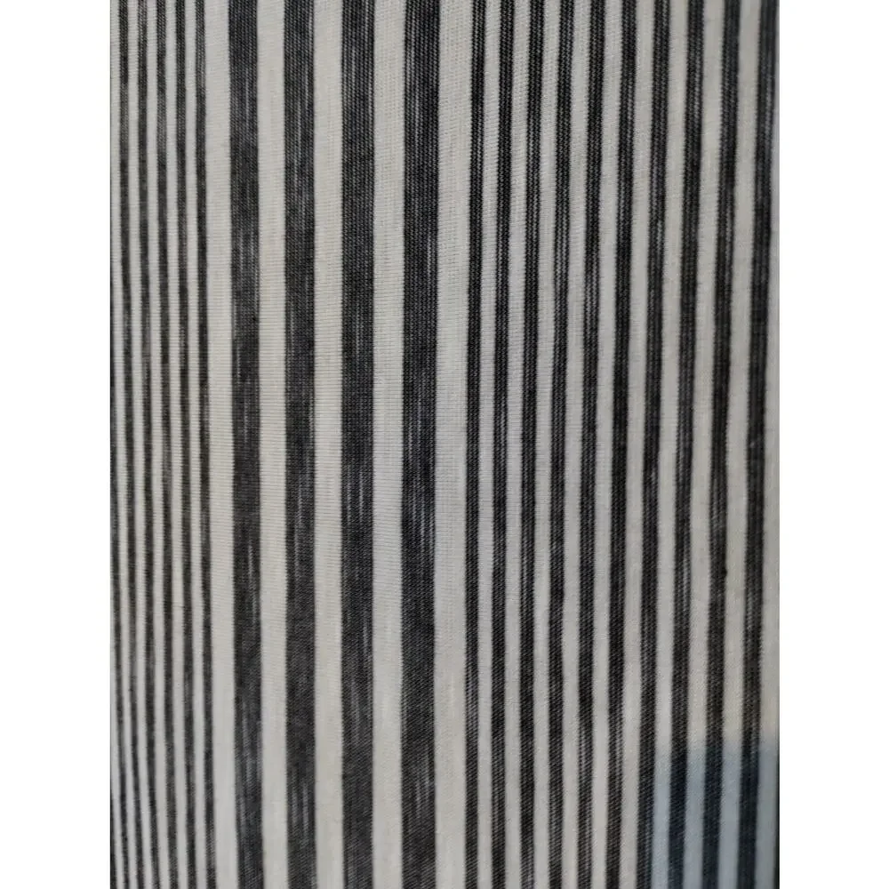 Max Studio Size 2X Gray White Striped Tie Knot Sleeves Super Soft Tunic T-Shirt